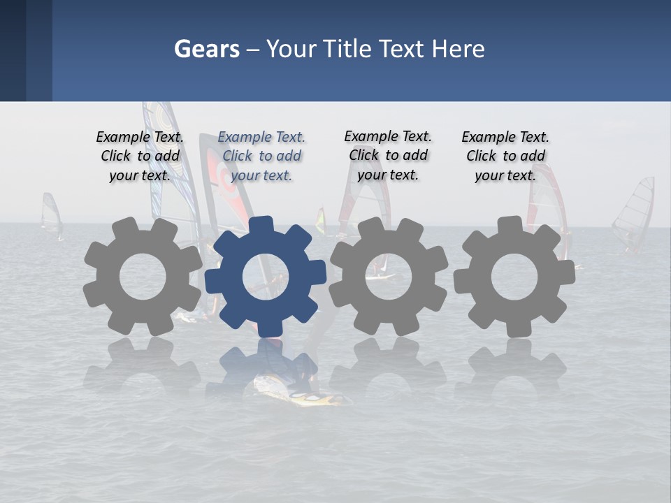 A Woman Windsurfing In The Ocean With Other Sailboats In The Background PowerPoint Template