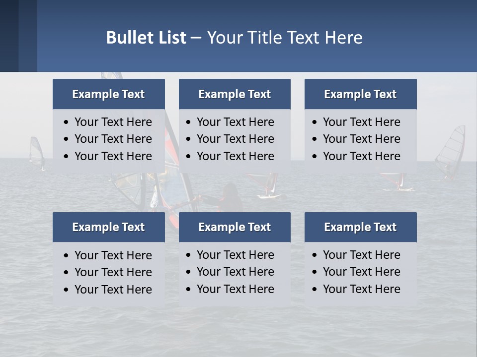 A Woman Windsurfing In The Ocean With Other Sailboats In The Background PowerPoint Template