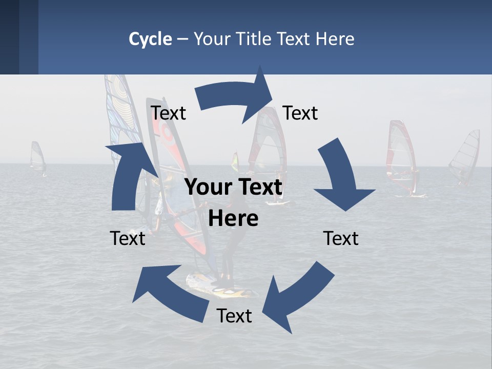 A Woman Windsurfing In The Ocean With Other Sailboats In The Background PowerPoint Template
