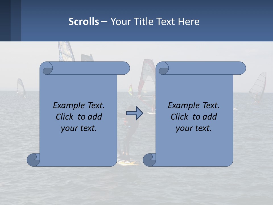A Woman Windsurfing In The Ocean With Other Sailboats In The Background PowerPoint Template