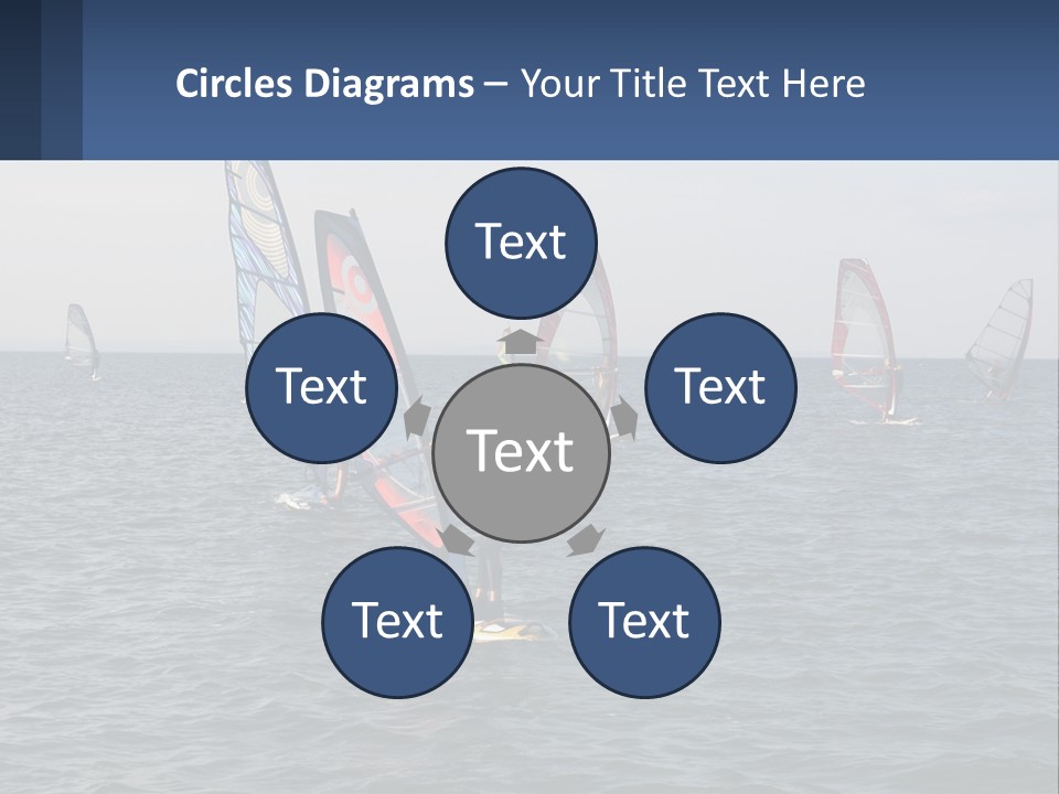 A Woman Windsurfing In The Ocean With Other Sailboats In The Background PowerPoint Template