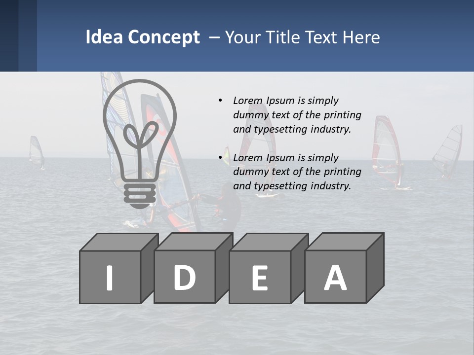 A Woman Windsurfing In The Ocean With Other Sailboats In The Background PowerPoint Template