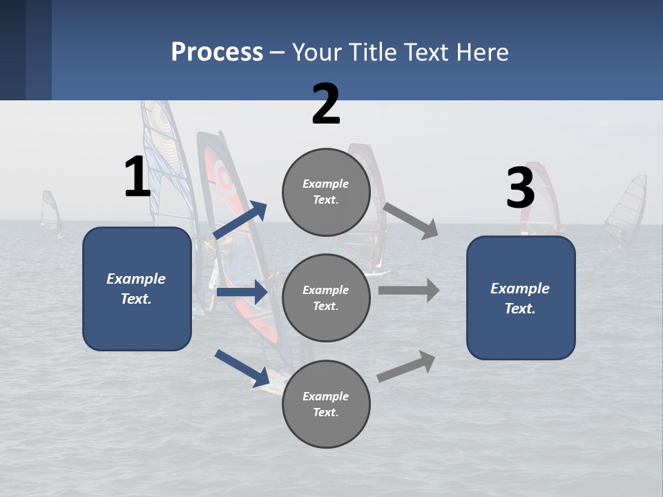 A Woman Windsurfing In The Ocean With Other Sailboats In The Background PowerPoint Template