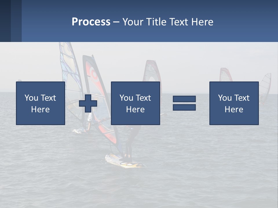 A Woman Windsurfing In The Ocean With Other Sailboats In The Background PowerPoint Template