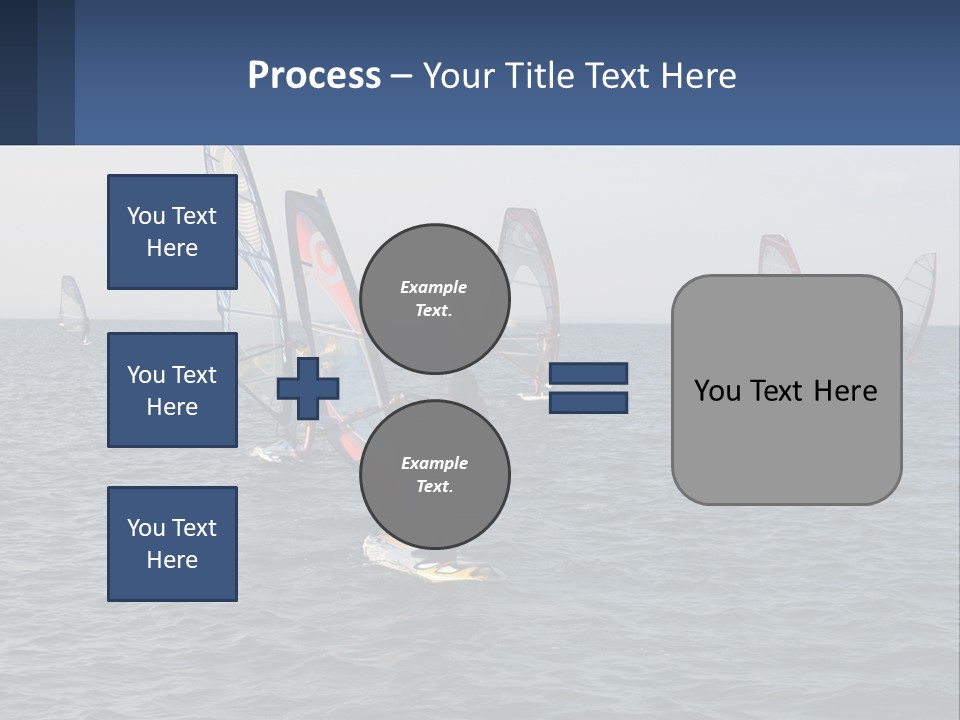 A Woman Windsurfing In The Ocean With Other Sailboats In The Background PowerPoint Template