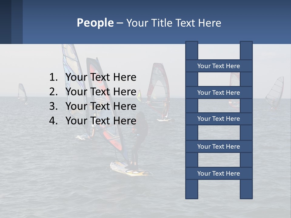 A Woman Windsurfing In The Ocean With Other Sailboats In The Background PowerPoint Template