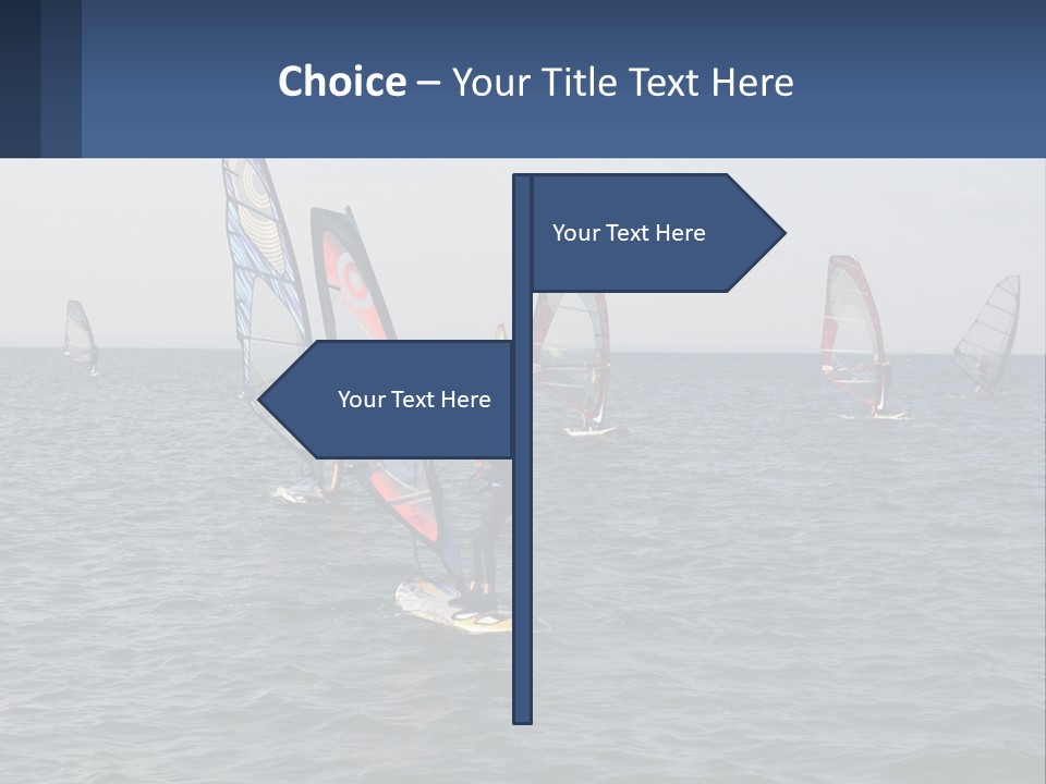A Woman Windsurfing In The Ocean With Other Sailboats In The Background PowerPoint Template