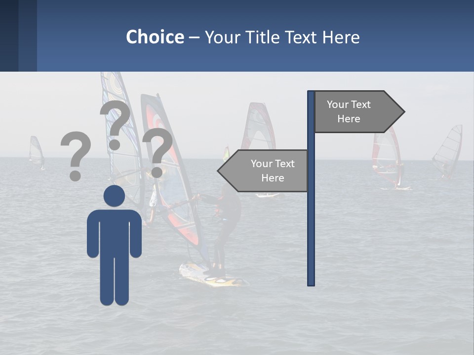 A Woman Windsurfing In The Ocean With Other Sailboats In The Background PowerPoint Template
