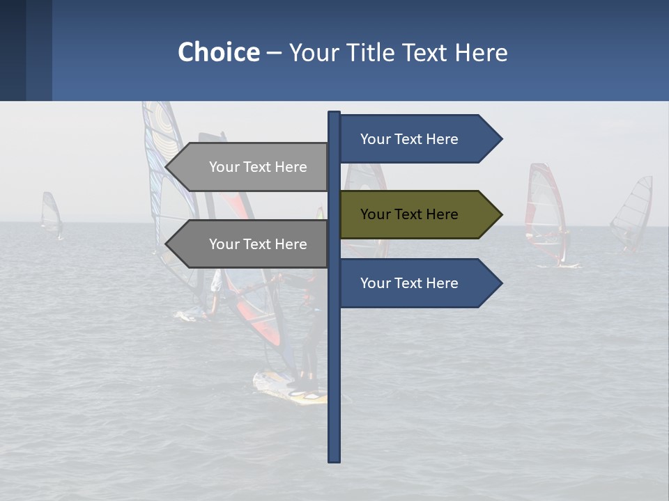 A Woman Windsurfing In The Ocean With Other Sailboats In The Background PowerPoint Template