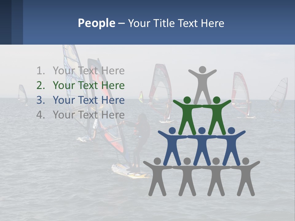 A Woman Windsurfing In The Ocean With Other Sailboats In The Background PowerPoint Template