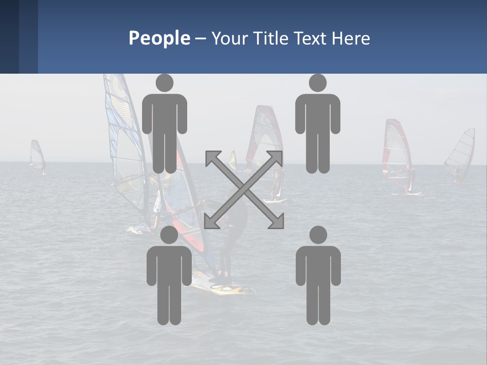 A Woman Windsurfing In The Ocean With Other Sailboats In The Background PowerPoint Template