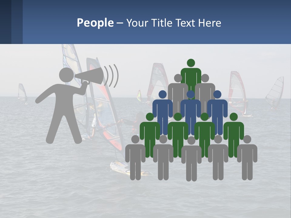A Woman Windsurfing In The Ocean With Other Sailboats In The Background PowerPoint Template