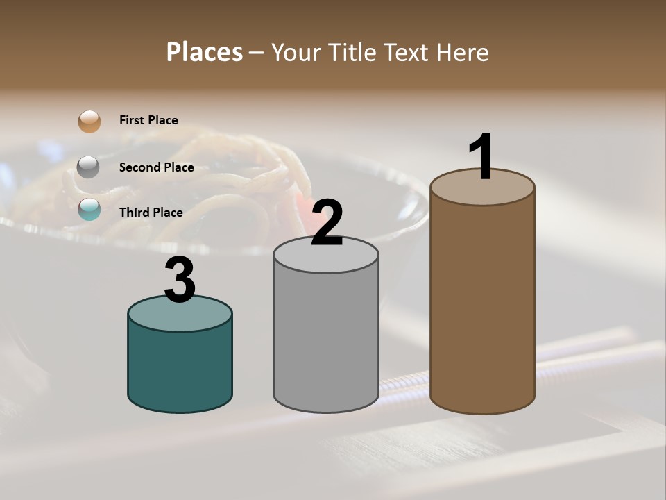 A Bowl Of Noodles With Carrots And Spinach In It PowerPoint Template