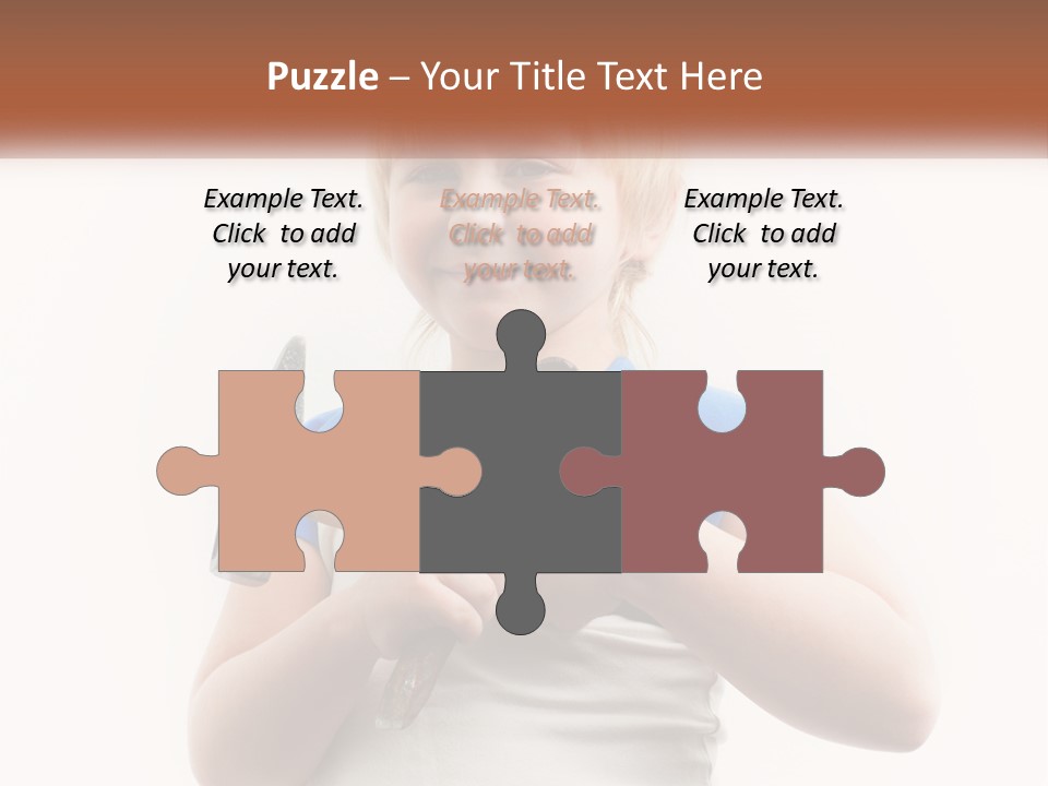 A Little Girl Holding A Hammer And A Banana PowerPoint Template