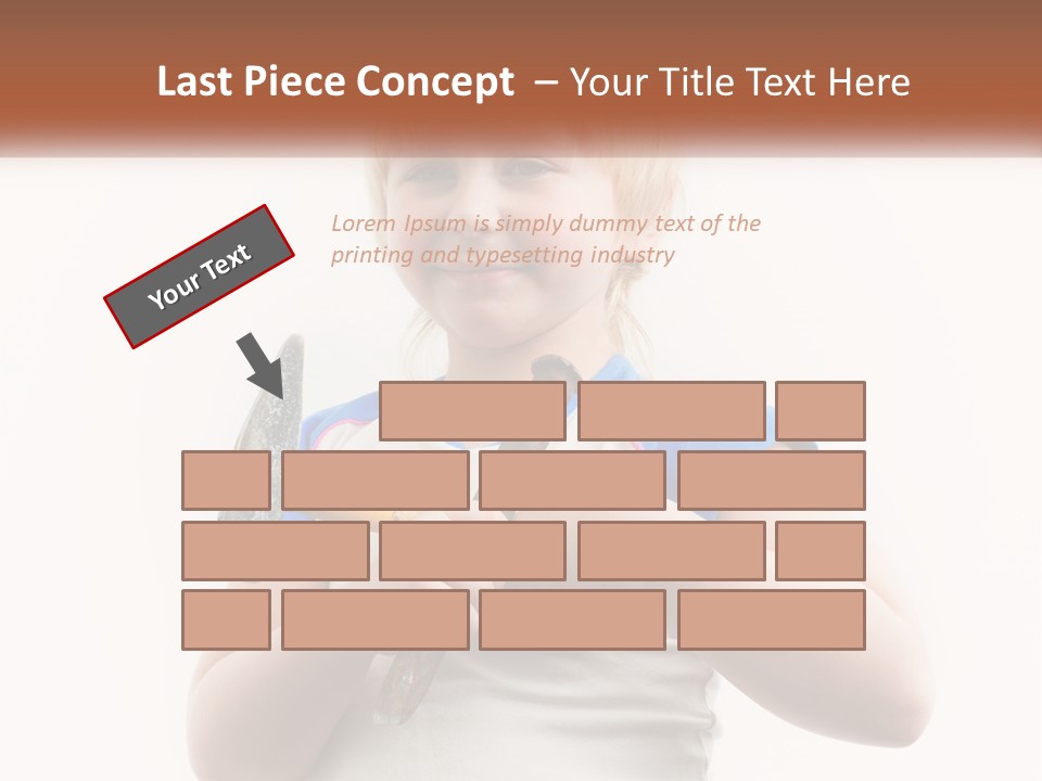 A Little Girl Holding A Hammer And A Banana PowerPoint Template