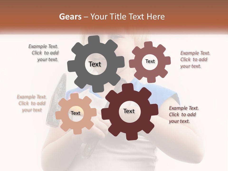 A Little Girl Holding A Hammer And A Banana PowerPoint Template