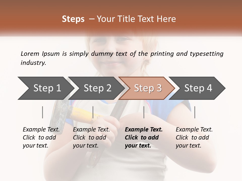 A Little Girl Holding A Hammer And A Banana PowerPoint Template