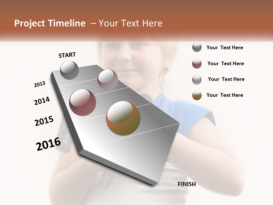 A Little Girl Holding A Hammer And A Banana PowerPoint Template