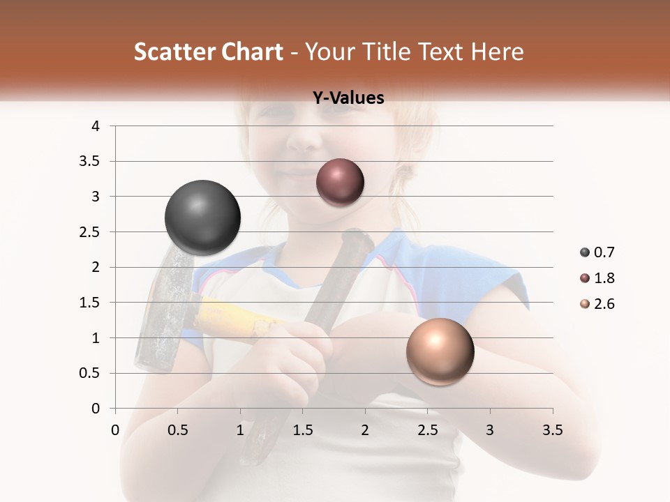 A Little Girl Holding A Hammer And A Banana PowerPoint Template