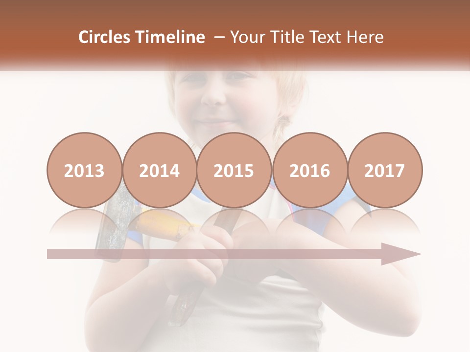A Little Girl Holding A Hammer And A Banana PowerPoint Template