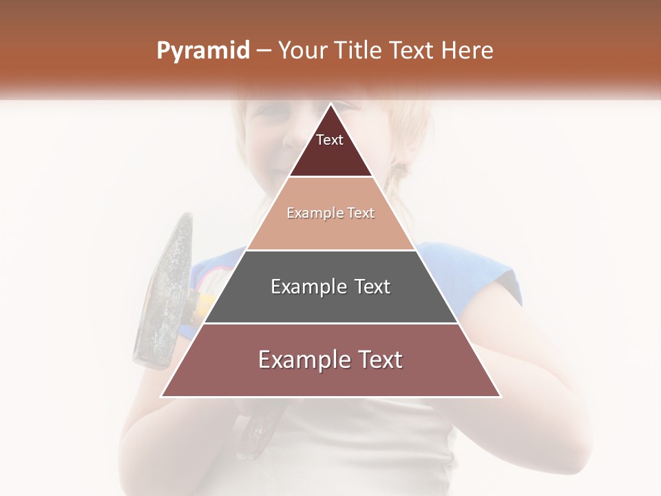 A Little Girl Holding A Hammer And A Banana PowerPoint Template