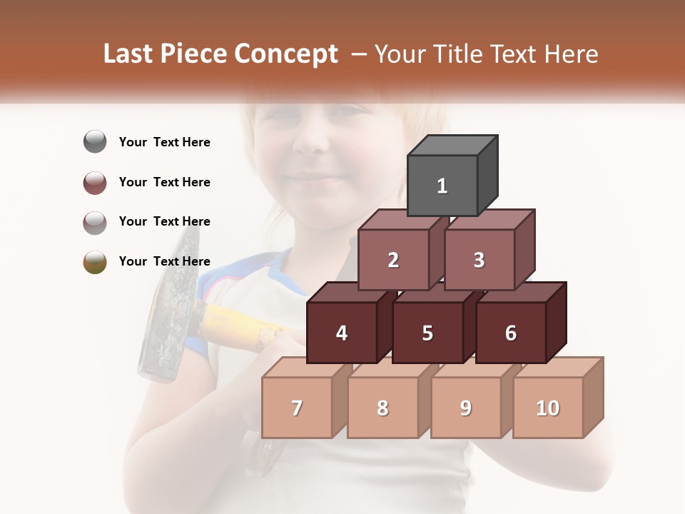 A Little Girl Holding A Hammer And A Banana PowerPoint Template