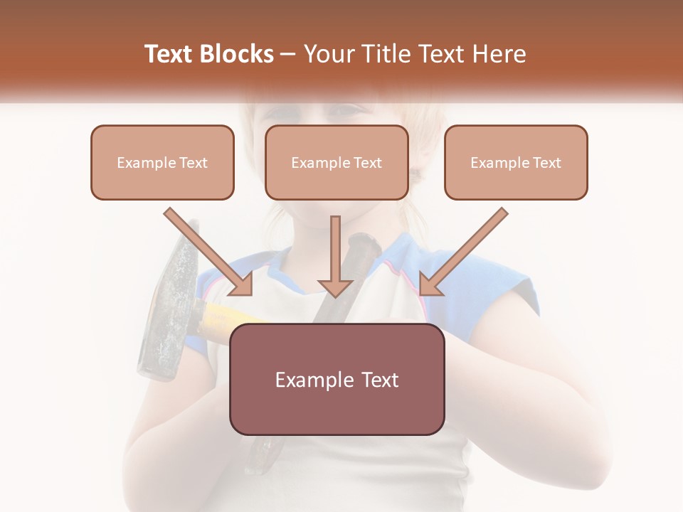 A Little Girl Holding A Hammer And A Banana PowerPoint Template