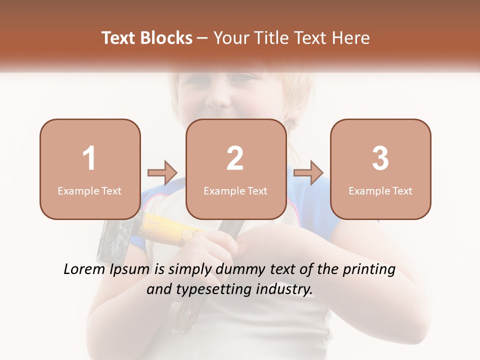 A Little Girl Holding A Hammer And A Banana PowerPoint Template