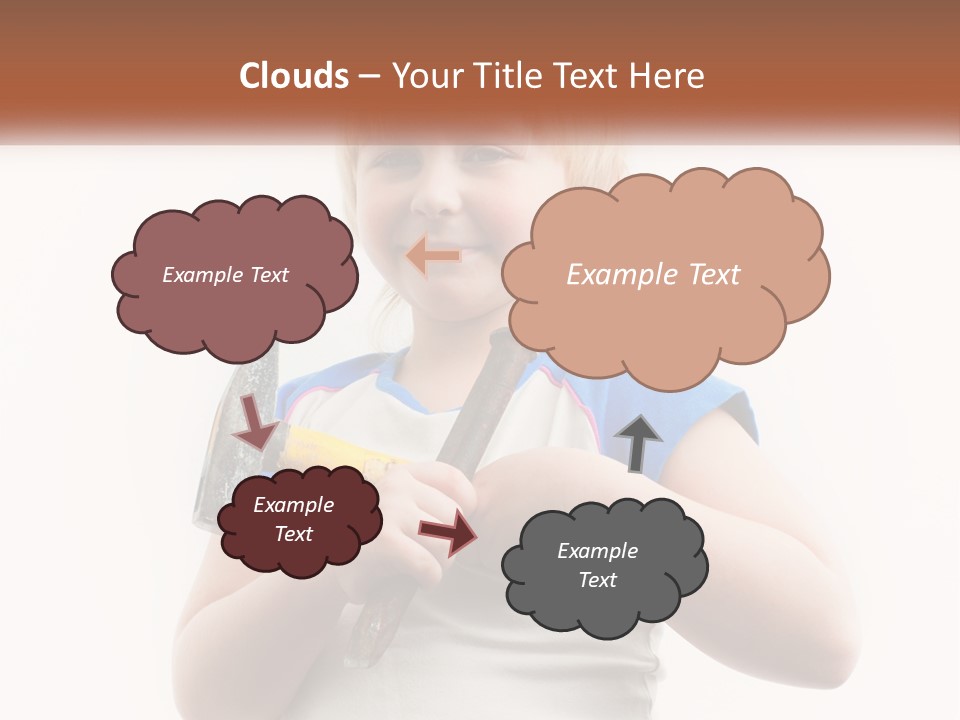 A Little Girl Holding A Hammer And A Banana PowerPoint Template