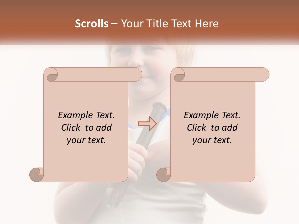 A Little Girl Holding A Hammer And A Banana PowerPoint Template