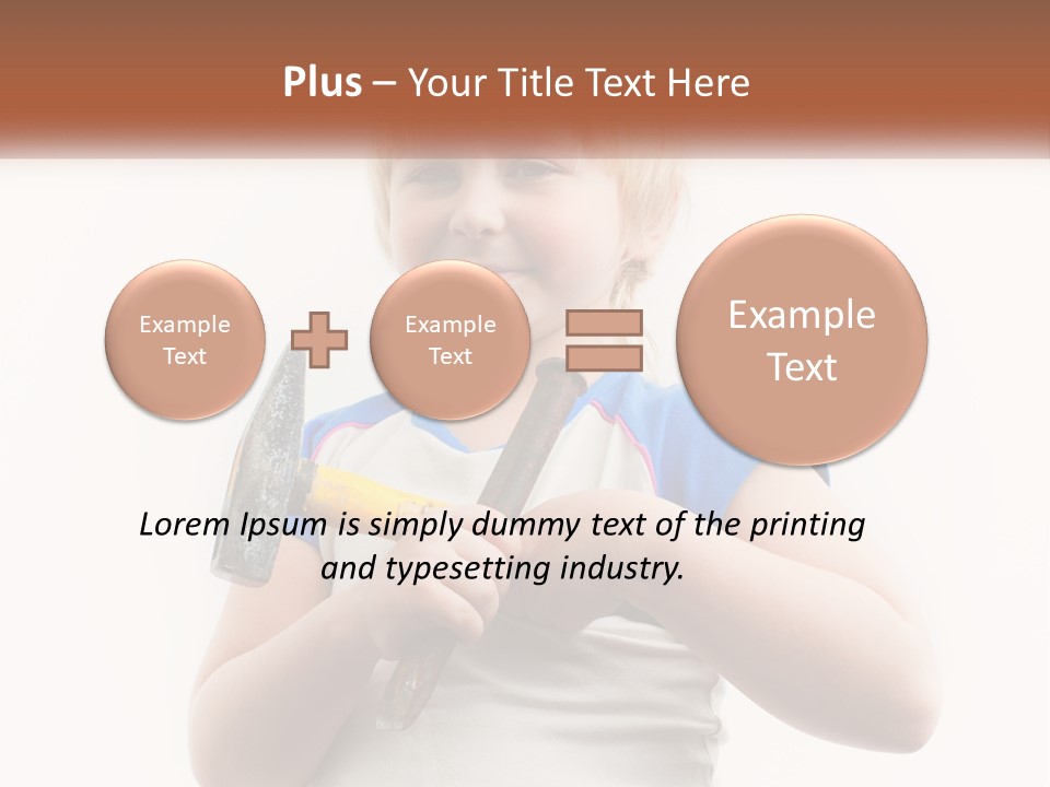 A Little Girl Holding A Hammer And A Banana PowerPoint Template