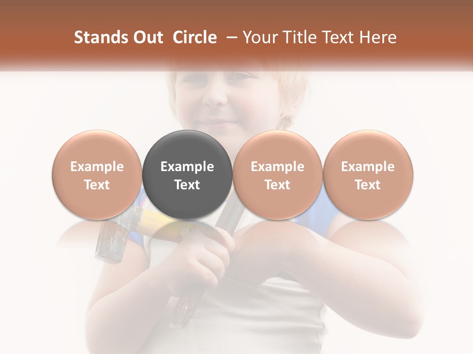 A Little Girl Holding A Hammer And A Banana PowerPoint Template