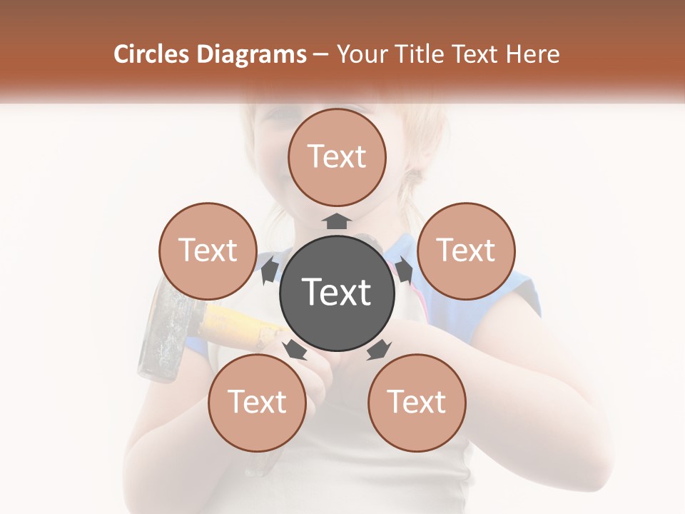 A Little Girl Holding A Hammer And A Banana PowerPoint Template