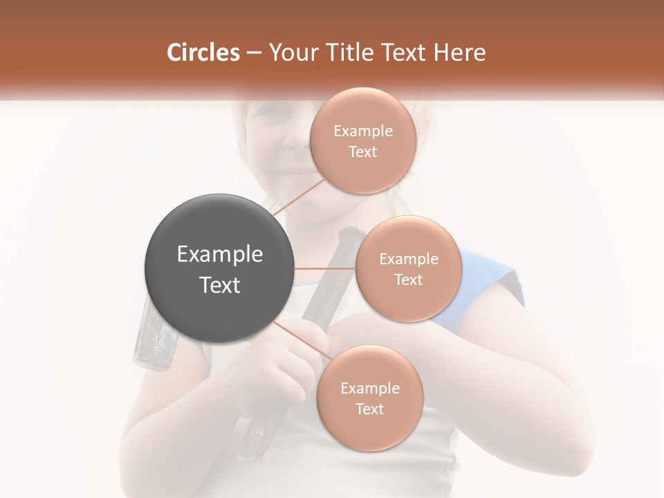 A Little Girl Holding A Hammer And A Banana PowerPoint Template