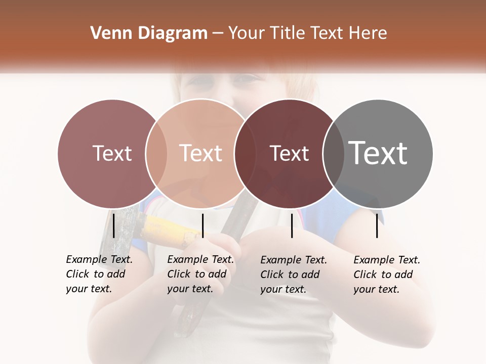 A Little Girl Holding A Hammer And A Banana PowerPoint Template