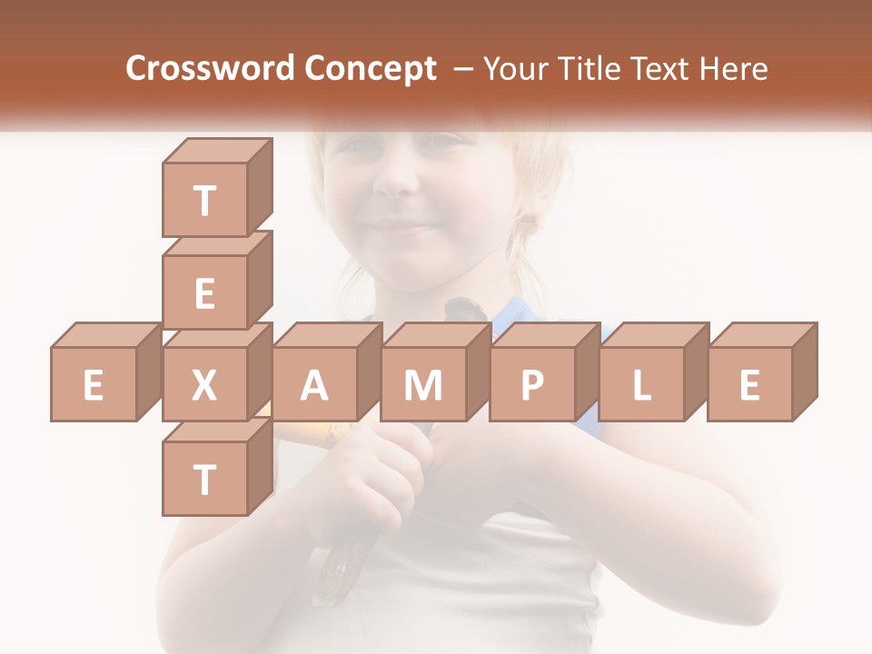 A Little Girl Holding A Hammer And A Banana PowerPoint Template