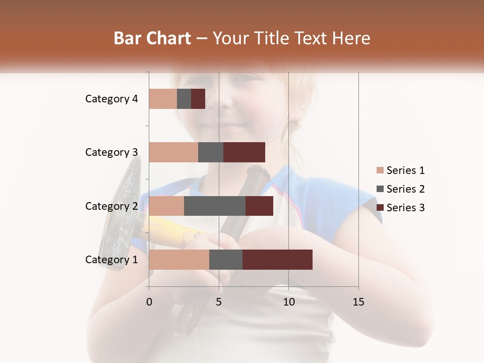 A Little Girl Holding A Hammer And A Banana PowerPoint Template