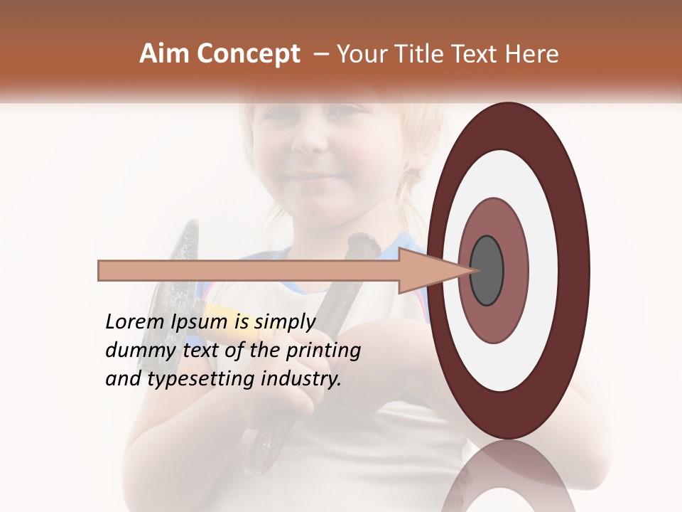 A Little Girl Holding A Hammer And A Banana PowerPoint Template