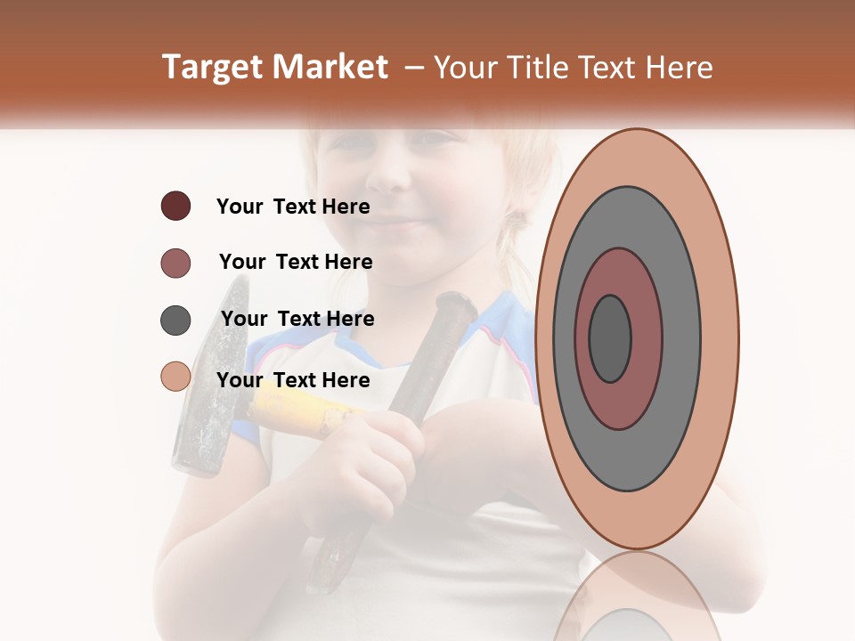 A Little Girl Holding A Hammer And A Banana PowerPoint Template