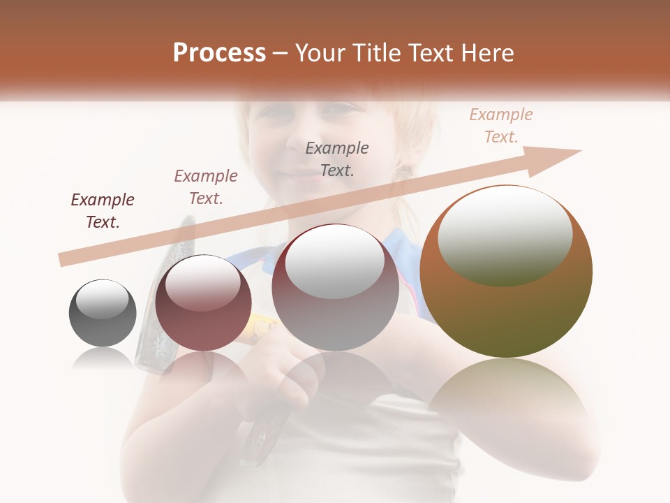A Little Girl Holding A Hammer And A Banana PowerPoint Template