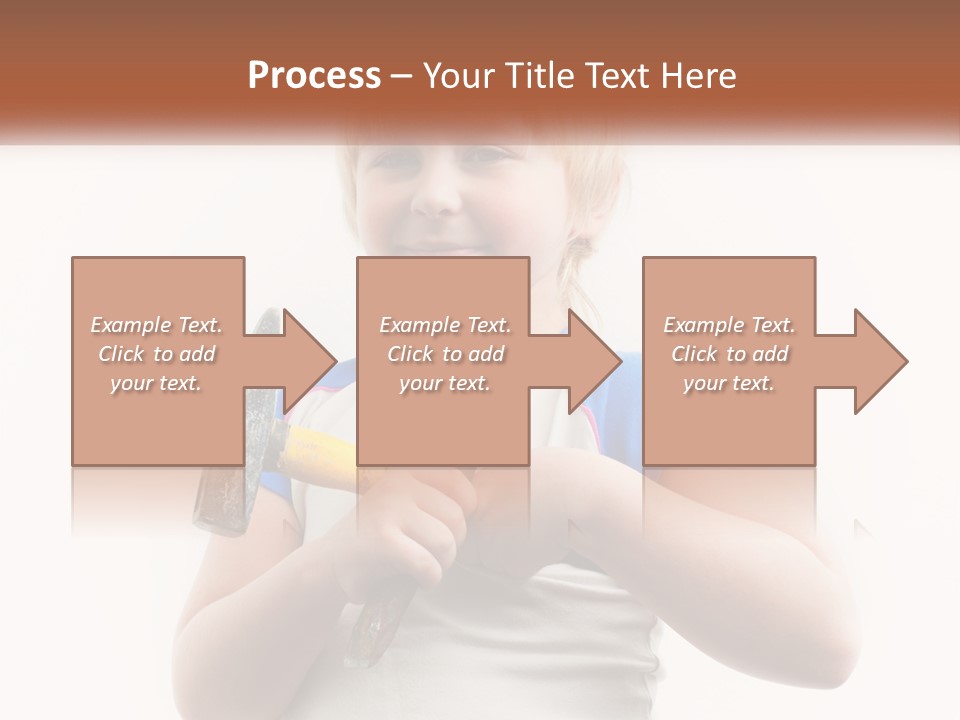 A Little Girl Holding A Hammer And A Banana PowerPoint Template