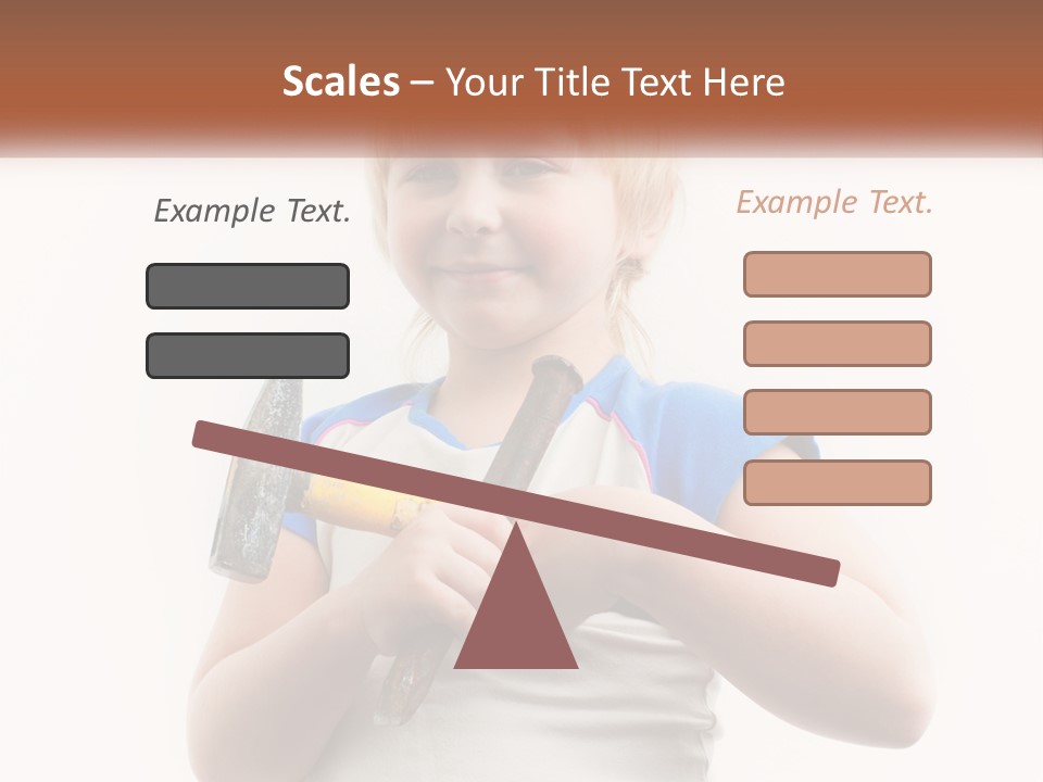 A Little Girl Holding A Hammer And A Banana PowerPoint Template