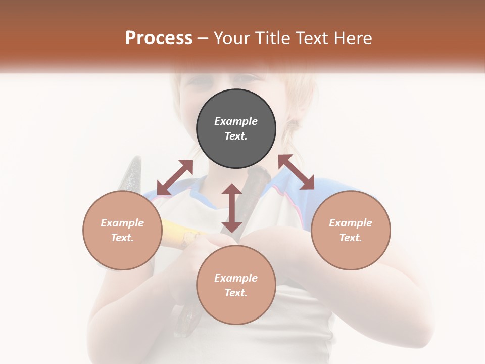 A Little Girl Holding A Hammer And A Banana PowerPoint Template
