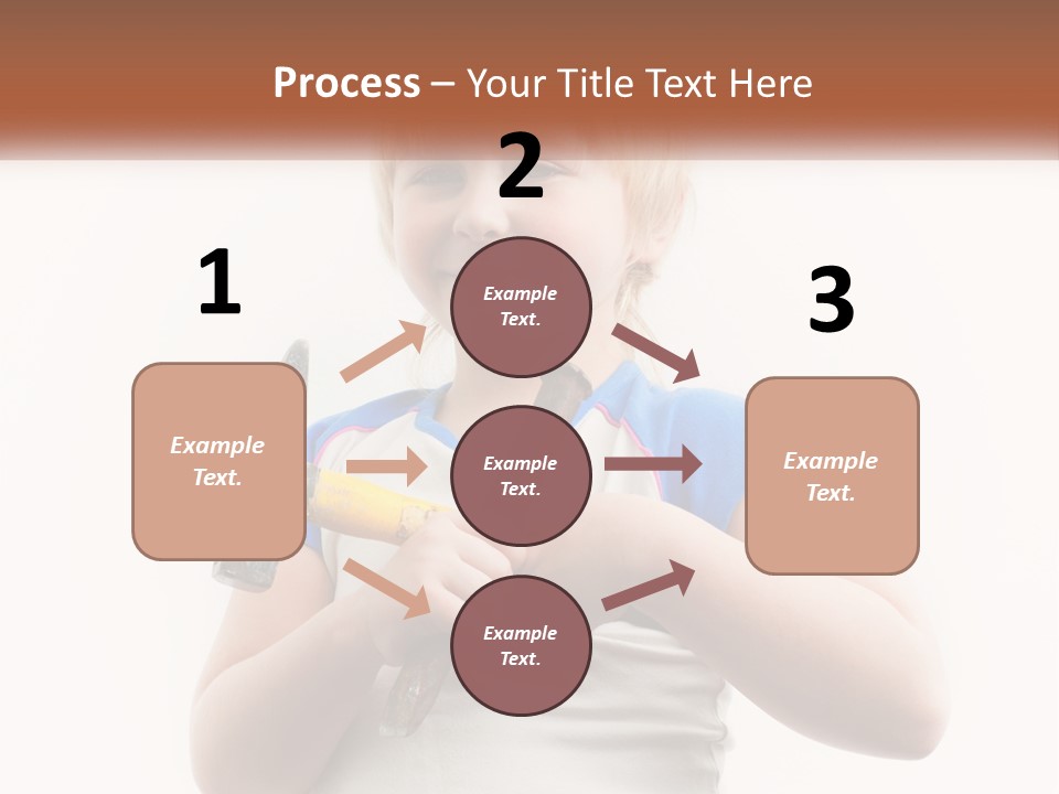 A Little Girl Holding A Hammer And A Banana PowerPoint Template