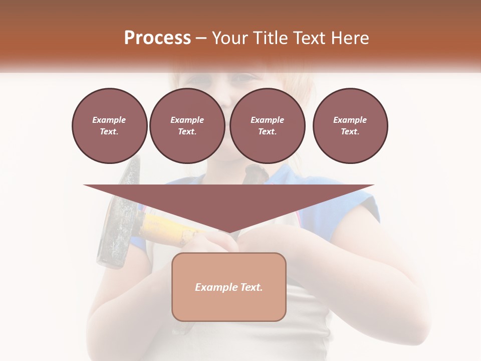 A Little Girl Holding A Hammer And A Banana PowerPoint Template