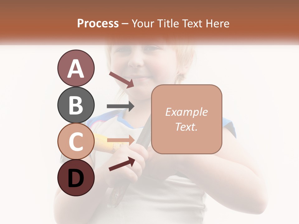 A Little Girl Holding A Hammer And A Banana PowerPoint Template