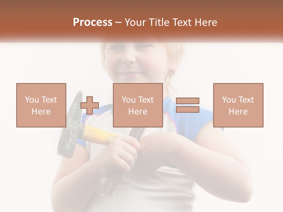 A Little Girl Holding A Hammer And A Banana PowerPoint Template