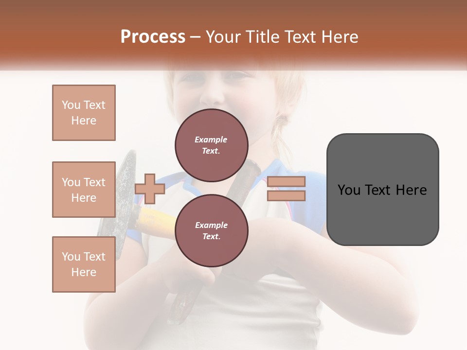 A Little Girl Holding A Hammer And A Banana PowerPoint Template