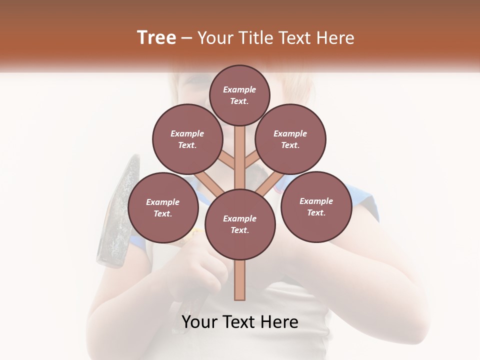 A Little Girl Holding A Hammer And A Banana PowerPoint Template