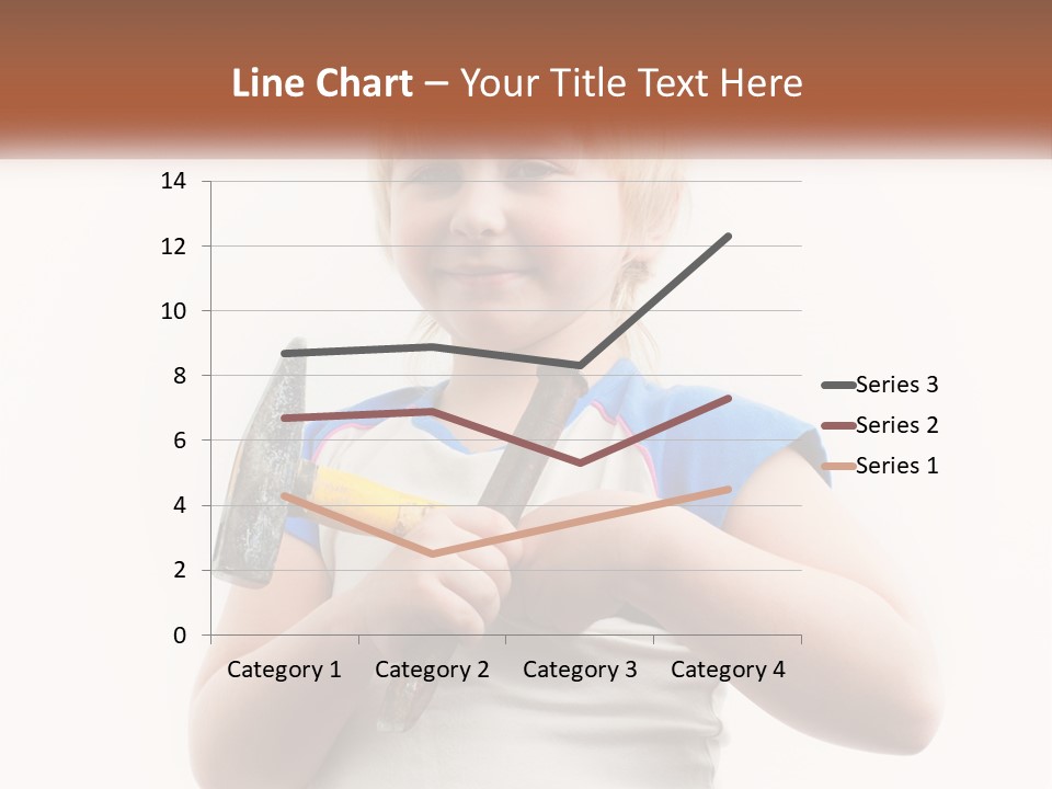 A Little Girl Holding A Hammer And A Banana PowerPoint Template